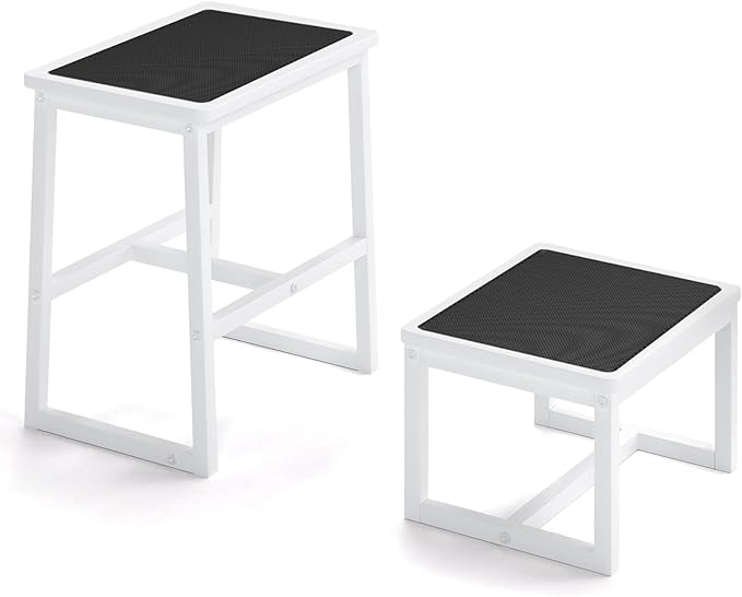 2 Step Stools for Adults Kids, Anti-Slip Sturdy Wooden Foot Stools - Image 9