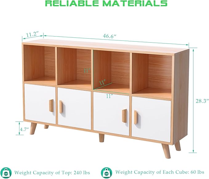 Cubby Shelf Bookcase with Doors - Image 2