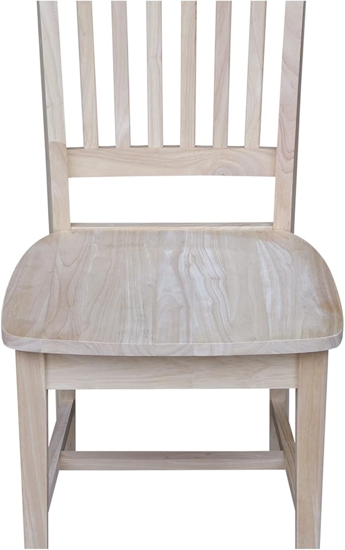 Set of 2 Mission Side Chairs 39.2"H, Solid Parawood Kitchen Dining Furniture - Image 10
