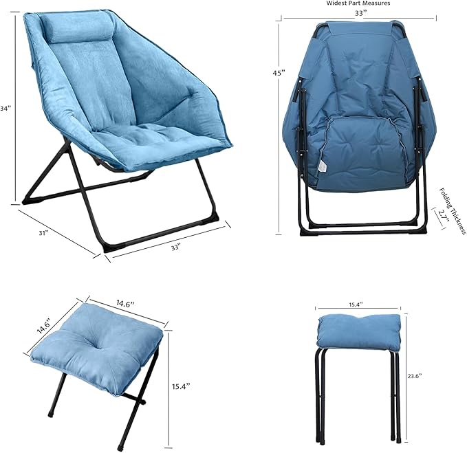 Hexagon Foldable Living Room Chair, Saucer Chair - Image 3