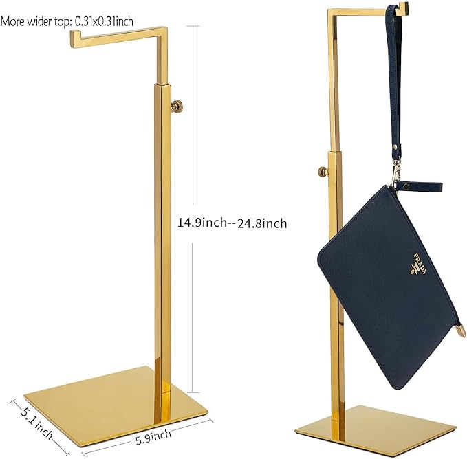 Gold Purse Display Stand, 2 Pack Handbag Display Stand Adjustable Height - Image 3