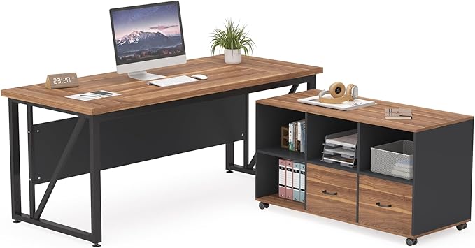 Tribesigns 63-Inch Executive Desk - Image 7