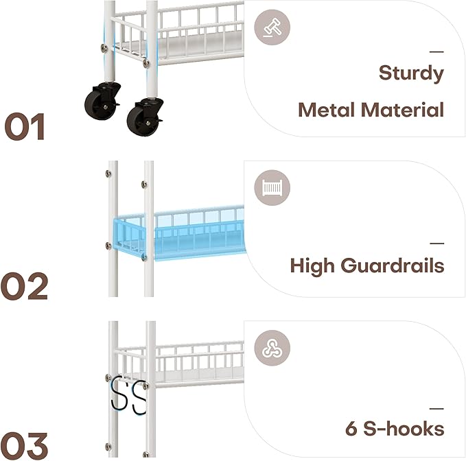 6 Tier Slim Rolling Storage Cart - Image 5