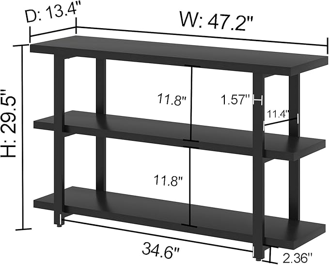 FOLUBAN Black Entryway Table, Modern Console Tables - Image 2
