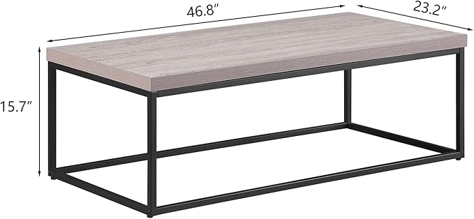 CENSI 47-Inch Grey Wash Accent Coffee Table/Center Table - Image 2
