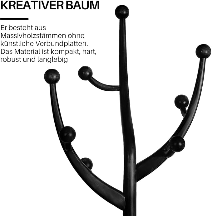 Heavy Duty Coat Rack Freestanding Wood Tree Rack - Image 3