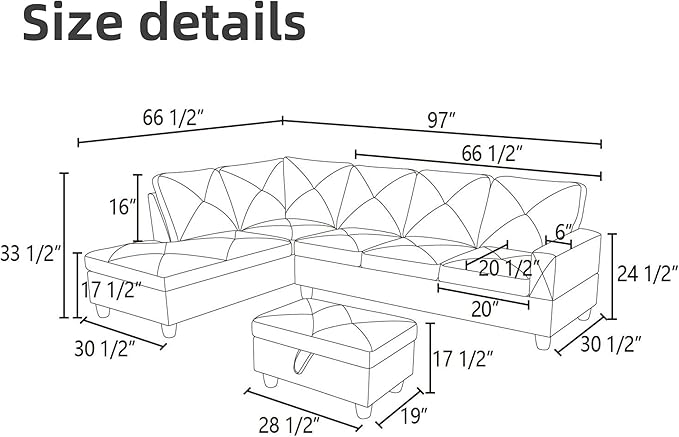 Leather Sectional Couch, Modern L Shaped Couches - Image 2