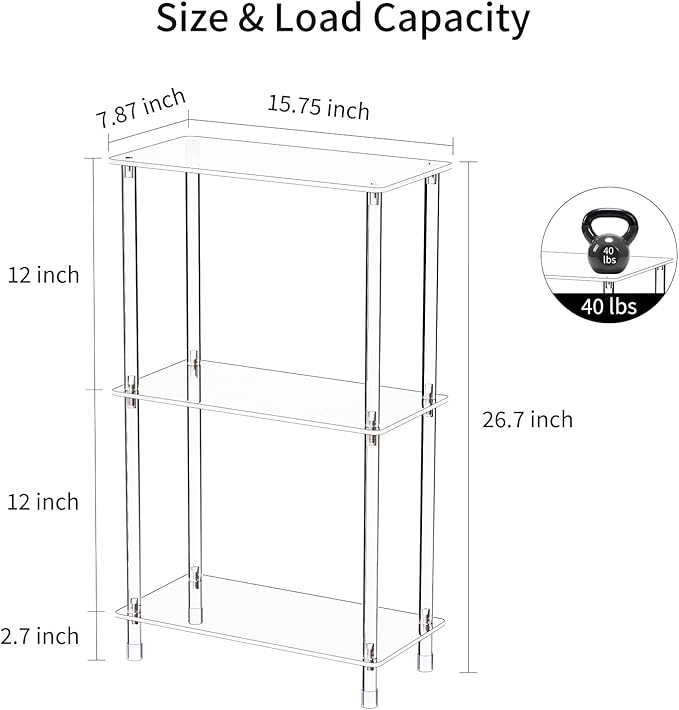 Clear Acrylic Narrow Side Table - Image 3