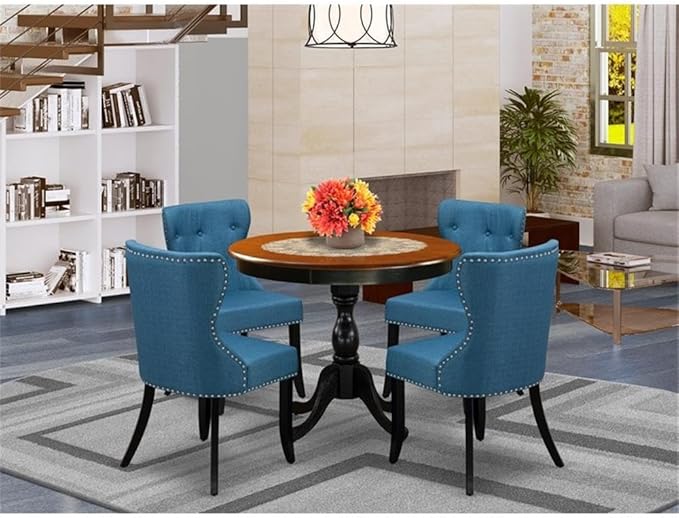 East West Furniture AMSI5-BCH-21 5 Piece Dining Room Furniture Set Includes a - Image 4