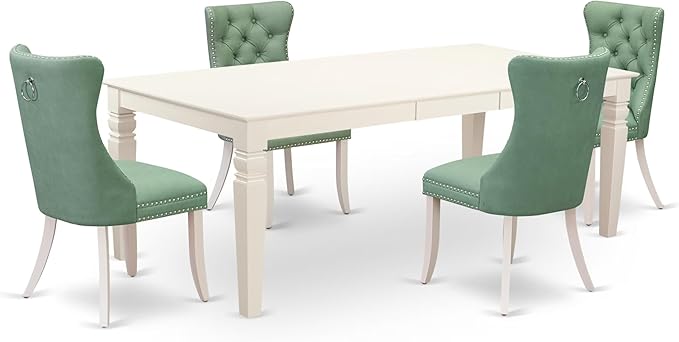 East West Furniture LGDA5-LWH-22 5 Piece Dining Room Set Consists of a by EastWestFurniture