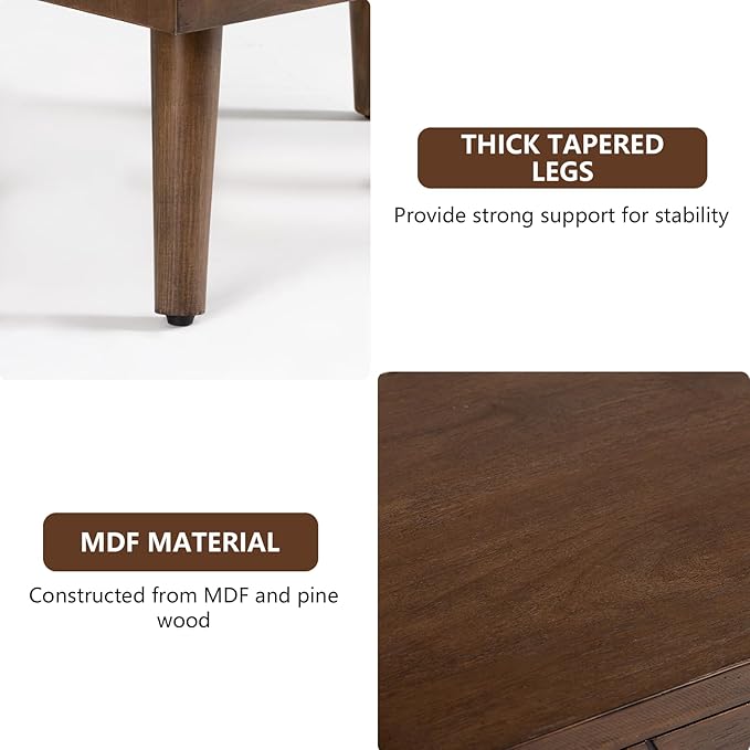 COSIEST Modern End Table w Honeycomb Pattern, Mid-Century Nightstand w Storage - Image 5