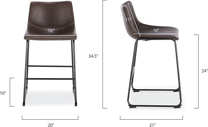 EdgeMod Brinley Counter Stool in Brown - Image 3