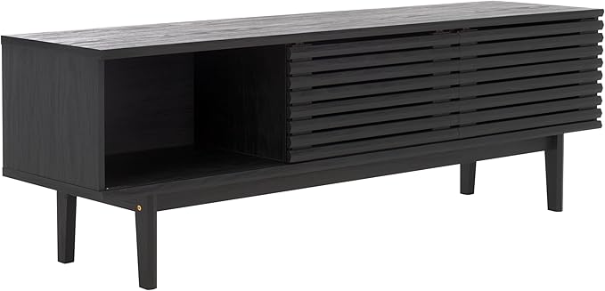 SAFAVIEH Aricia TV Stand for up to 65" Flatscreen – Black, 2 Sliding Doors - Image 6