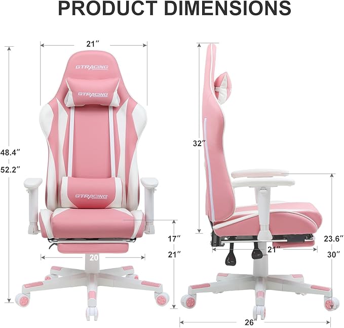 GTRACING Gaming Chair with Footrest, Ergonomic Computer Game Desk Chair - Image 3