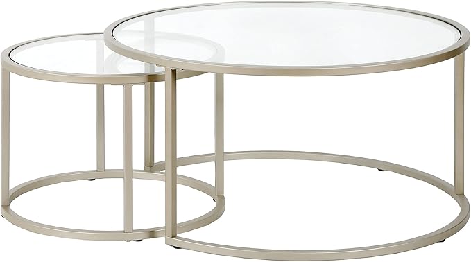 Watson Round Nested Coffee Table in Satin Nickel - Image 5