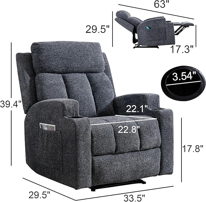 Phoenix Home Manual Recliner Chair Set of 2 - Image 3