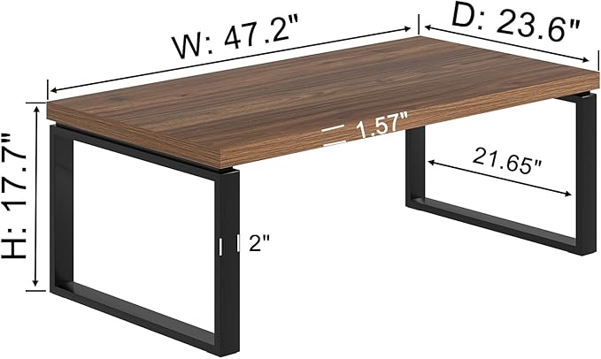 EXCEFUR Modern Coffee Table, Industrial Center Table - Image 2