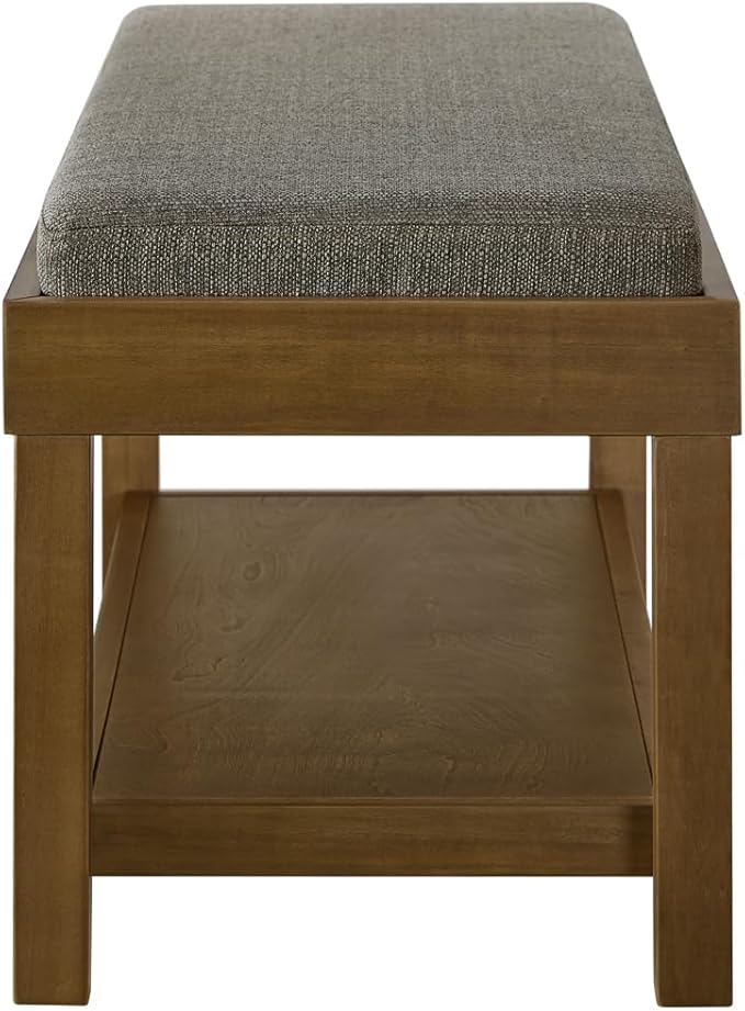 24KF Large Rectangular Storage Bench, Upholstered Seat Cushion, Ottoman Coffee - Image 7