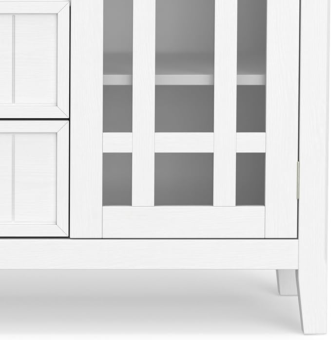 SIMPLIHOME Bedford SOLID WOOD 53 inch Wide Transitional TV Media Stand in White - Image 8