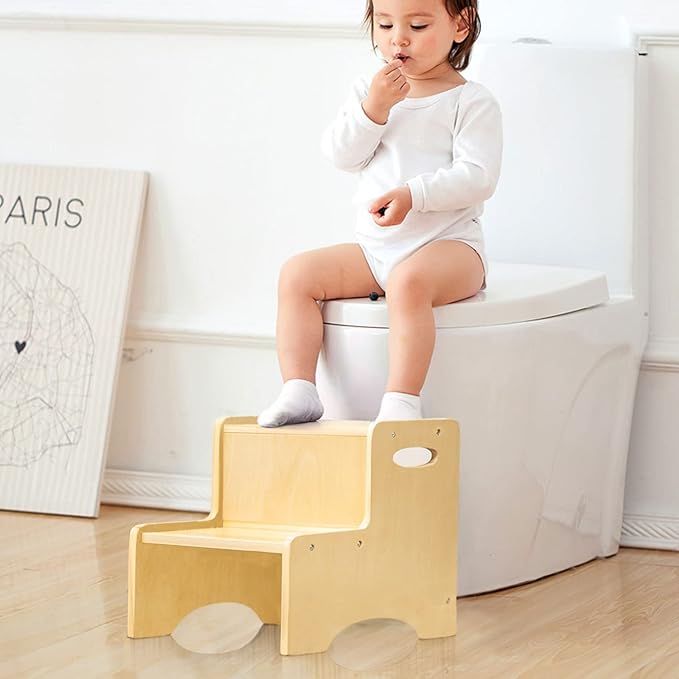 WOOD CITY Wooden Toddler Step Stool - Image 2