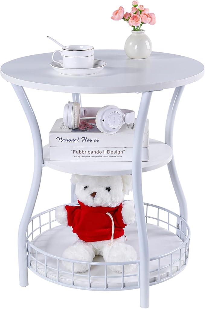 Round End Table, 3-Tier Side Table - Image 8