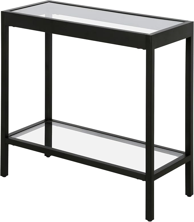 Henn&Hart 24" Wide Rectangular Rectangular Side Table in Blackened Bronze - Image 7