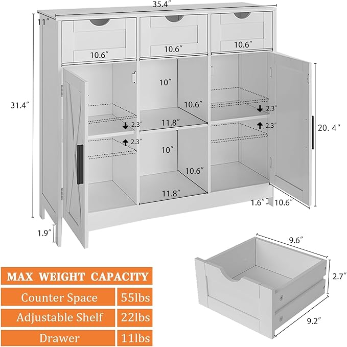 Storage Cabinet, Coffee Bar Cabinet - Image 2