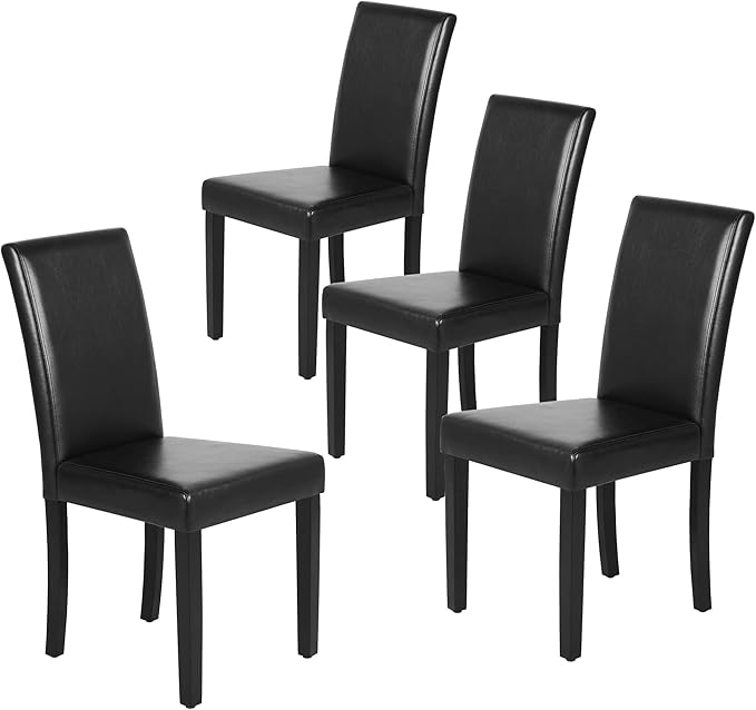 Yaheetech Dining Chairs Set of 4 PU Leather Upholstered Parsons Dining Chairs by Yaheetech