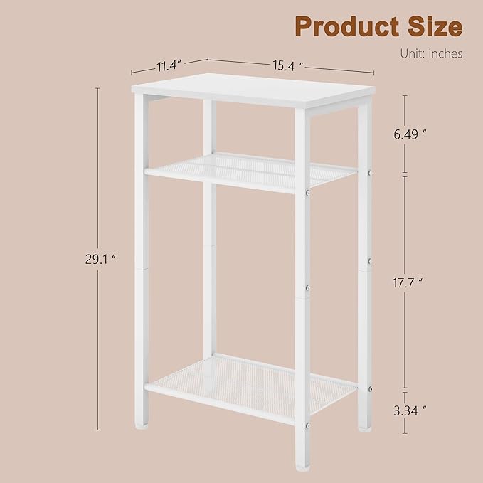 Hoctieon 2-Set 3 Tier End Table, Telephone Table Set of 2, Tall Side Table - Image 3