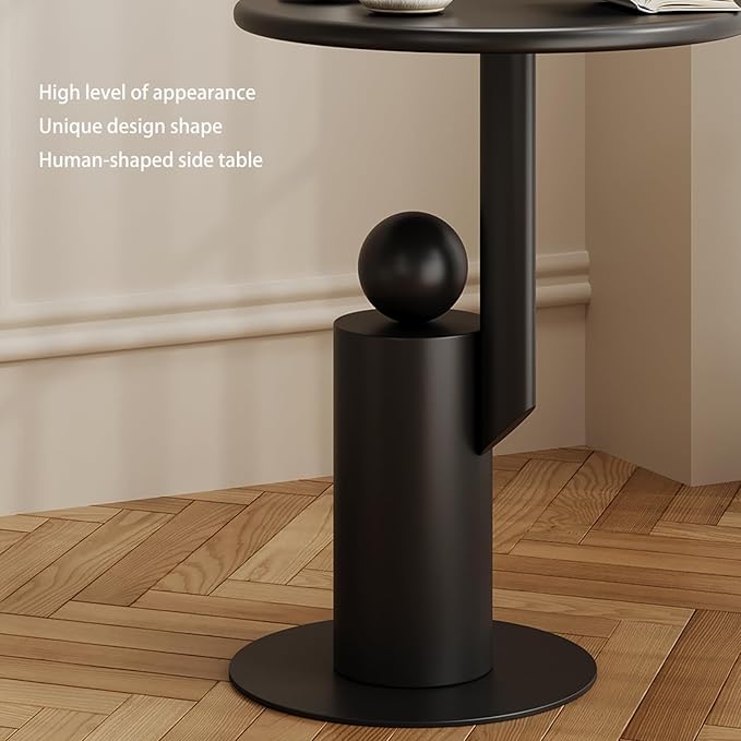 Metal Round Side Table, Matte Modern Accent End Tables Coffee Tables, Small - Image 5