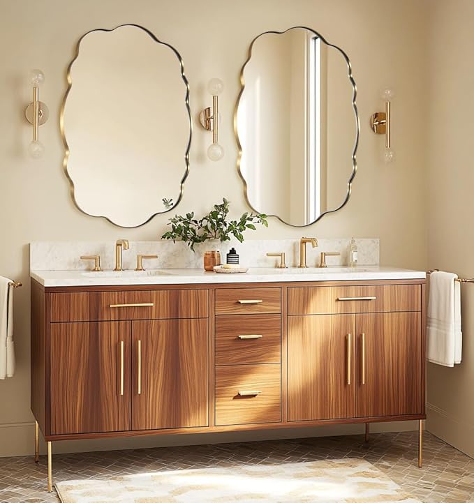 ANDY STAR Brushed Gold Scalloped Mirror - Image 7