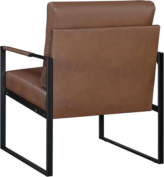 Lexicon Modern Accent Chair, Faux Leather Upholstered Living Room Chair - Image 6