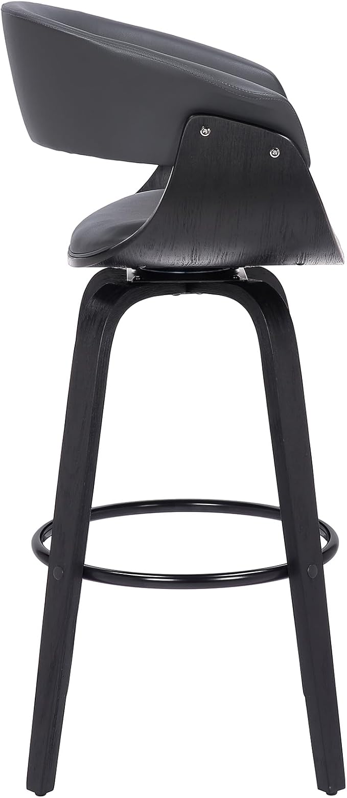 Armen Living Julyssa Mid Century Modern Swivel Bar Stool - Image 5