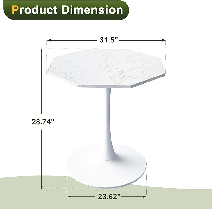 Dining Table for 2-4, 31.5" Kitchen Table - Image 2