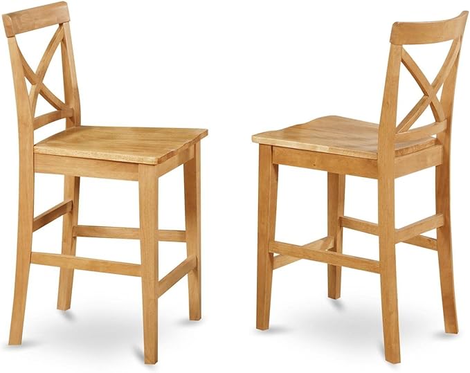 East West Furniture YAPB3-OAK-W 3 Piece Kitchen Counter Height Dining Table Set - Image 3