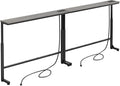 Kitstorack 2-Pack Dark Gray Long Sofa Table Behind Couch, Adjustable Height & 2 by Kitstorack