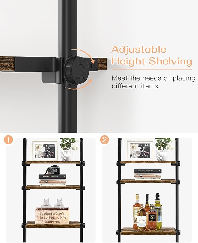 ALLZONE Adjustable Tall Narrow Bookshelf - Image 3