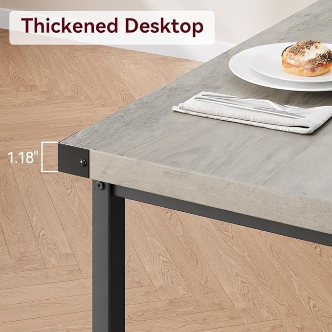 Garvee Dining Table with 2 Benches, Kitchen Table with 2 Upholstered Benches - Image 2