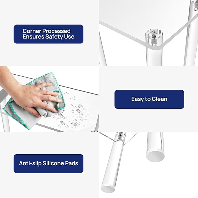 HMYHUM Acrylic Narrow Side Table - Image 5