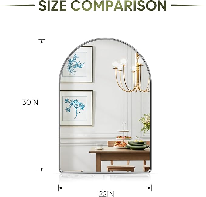 Suidia 22" x 30" Bathroom Mirror, Bathroom Vanity Mirror Metal Framed, - Image 3