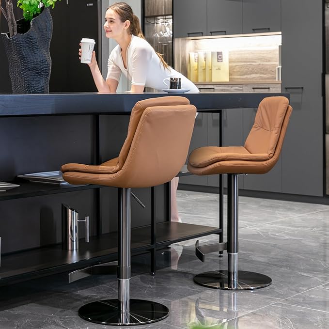 CozyRain Bar Stools Adjustable Stainless Steel Swivel Barstool - Image 2