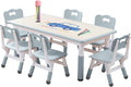 Kids Table and Chairs Set, Height Adjustable Desk by HAPPYMATY