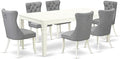 East West Furniture LGDA7-LWH-27 7 Piece Dining Set Includes a Rectangle by EastWestFurniture