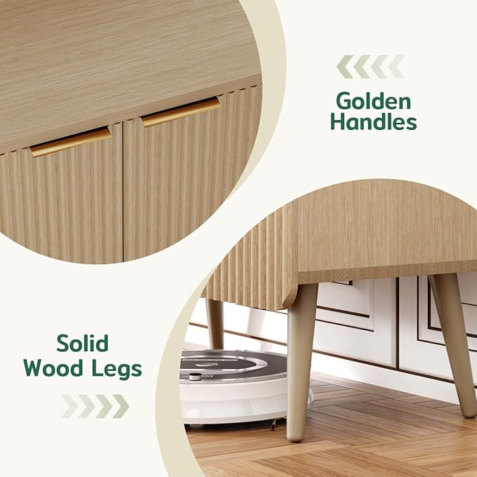 29.5" Sideboard Cabinet with Doors, Modern Buffet Cabinet with Adjustable Shelf - Image 4