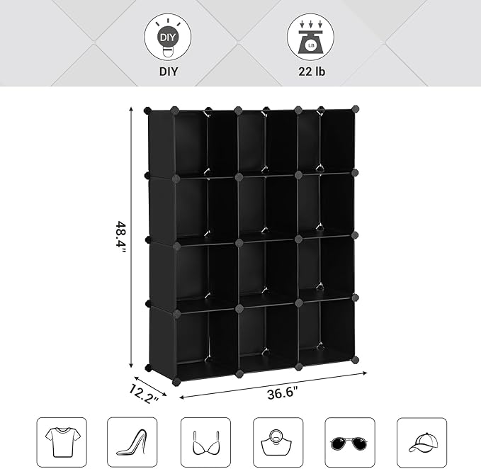 SONGMICS Cube Storage Organizer, Book Shelf, Closet Organizers and Storage - Image 6