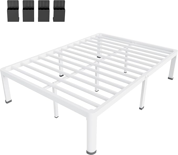 MAF 18 Inch Full Size Bed Frame White - Image 7