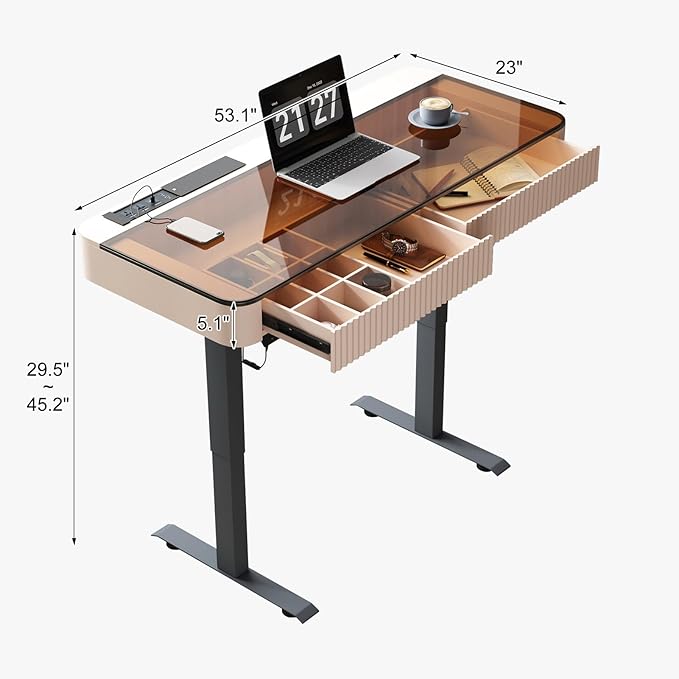 Lartis Office Desk, Electric Computer Lift Table Standing Desk - Image 2