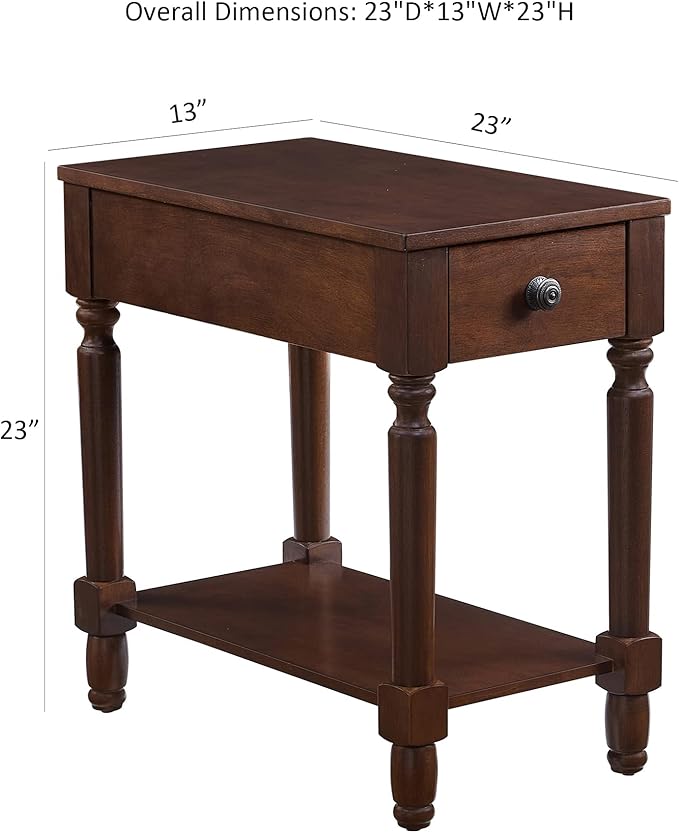Ball & Cast Wood End Tables, Dark Brown-Open - Image 3