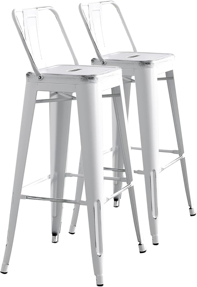 AC Pacific Modern Metal Barstool Set of 2 – Country Rustic Style by ACPacific