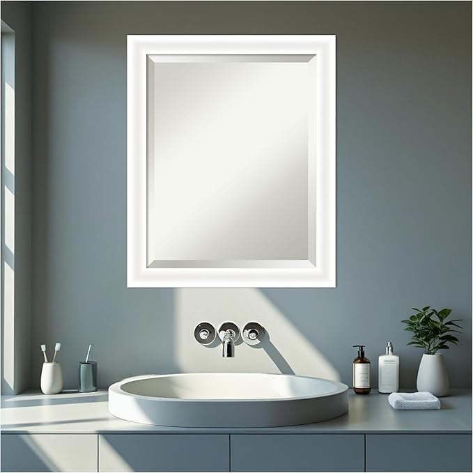 Amanti Art White Bathroom Mirror - Image 6